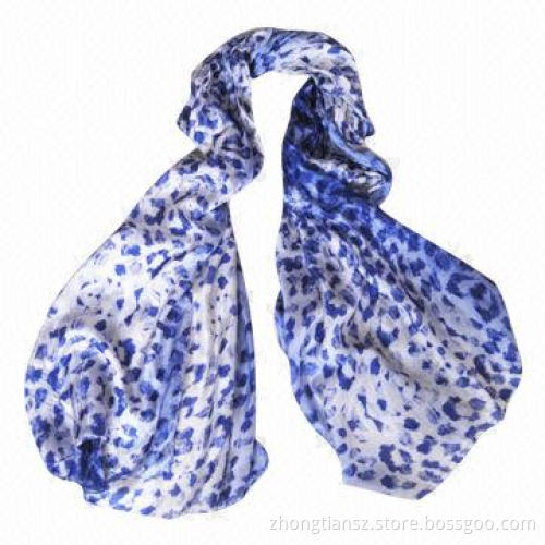Printed Scarf, Made of 100% Silk, Good-quality, Various Colors are Available